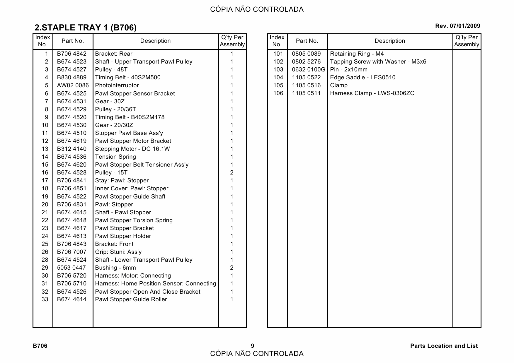 RICOH Options B706 3000-SHEET-FINISHER Parts Catalog PDF download-6